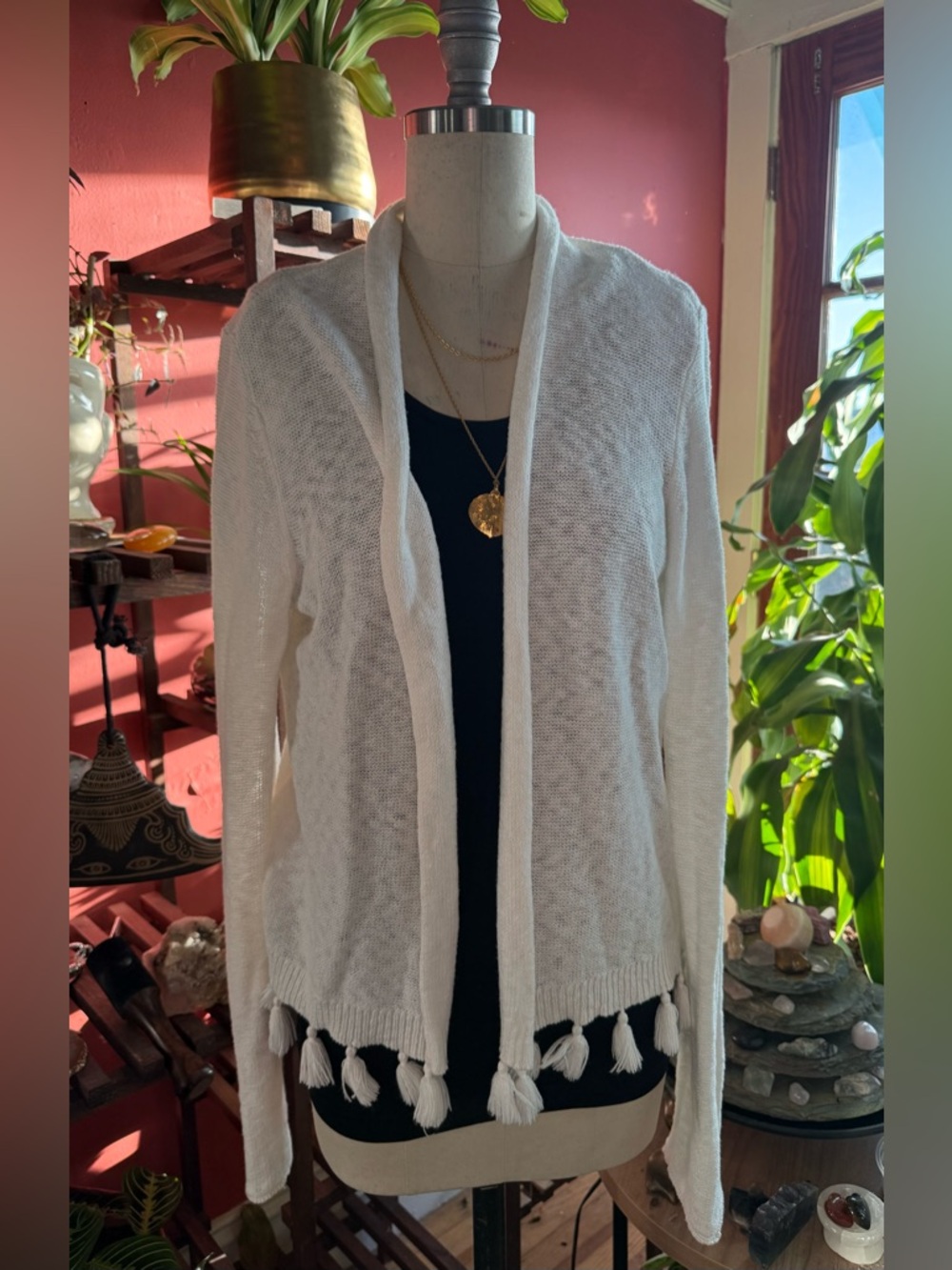 Lilly Pulitzer Open-Front Tassel-Hem Cardigan